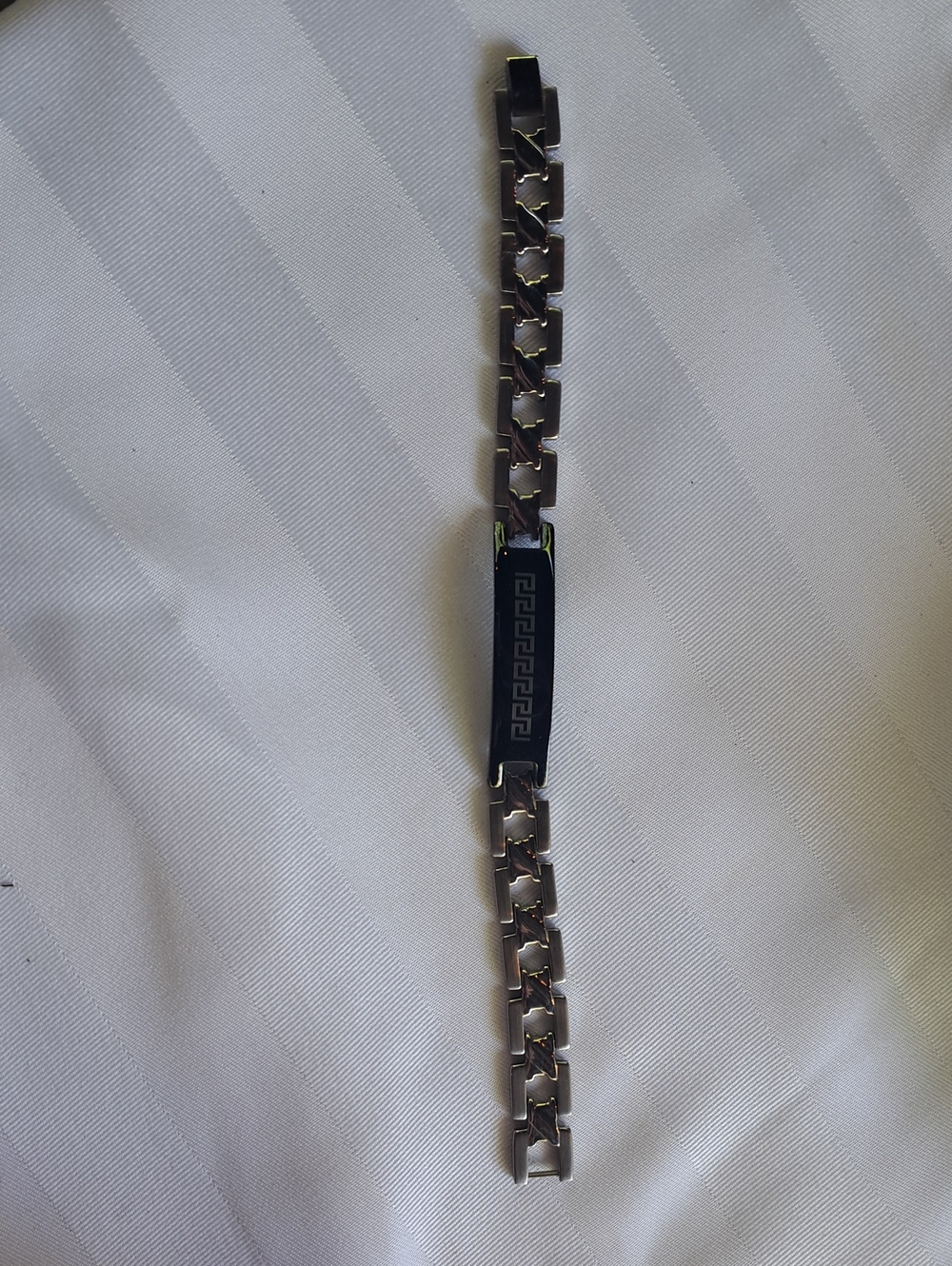 Men's Black Stainless Steel Link Bracelet - Unbranded